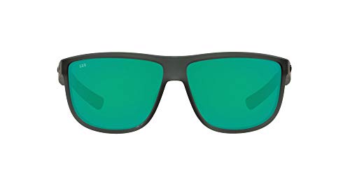 Costa Del Mar Men s 6S9010 Rincondo Polarized Square Sunglasses, Matte Smoke Crystal Green Mirrored 580G, 61mm
