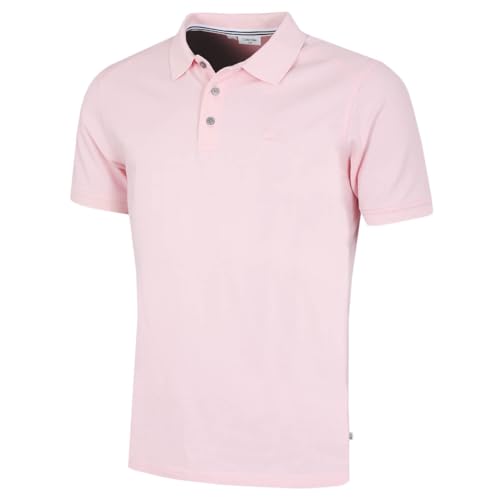 Calvin Klein Hommes Central Polo de Golf - Bébé Rose - L