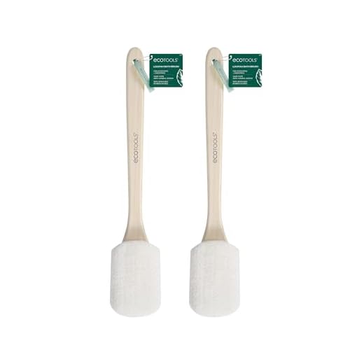 EcoTools Loofah Bath Brush with Bamboo Handle, Body Scrubber Sponge, Brown, Large, 2 Count