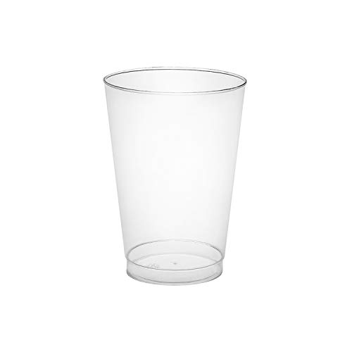 Party Essentials Disposable Hard Plastic Drinking Cups/Party tumblers/Pint Glasses, 14 oz, 60-Count, Clear