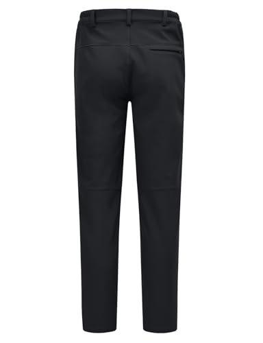 donhobo Damen Winter Wanderhose Wasserdicht Softshellhose Outdoorhose Winddicht Warm Gefüttert Skihose Trekkinghose Snowboardhose Funktionshose (Rein Schwarz, M)