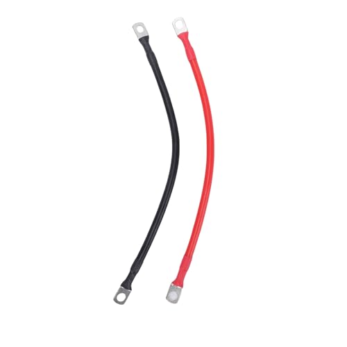 Jeffergarden Cables de Batería 6AWG, Terminales de Cobre Estañado Combinados de 18 Pulgadas para Motocicleta, Coche, RV, Marino Solar
