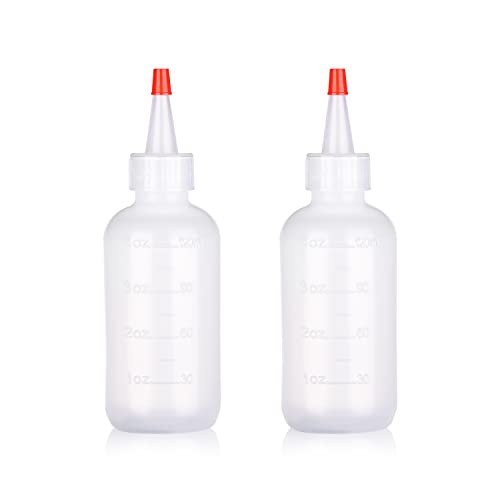 AOVNA 2 Packs Applicator Bottle with Tip Squeeze Plastic Applicator Bottle Graduated Applicator Bottle for Salon Hair Care (120ml)