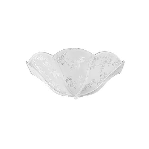 Image of Aspen Creative 52004 Ceiling Clip-on Lamp Shade, Transitional Design in White with Leaf Pattern, 13 inch Diameter x 5 inch Height