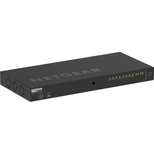 Image of NETGEAR AV Line M4250 12 Port Switch GSM4212PX-100NAS | L3 Managed | 10x1G PoE+ @240W | 2x10G SFP+ | AV GUI | Automatic Configuration | Rack-Mountable | Cloud Care's 3 Year Warranty Included
