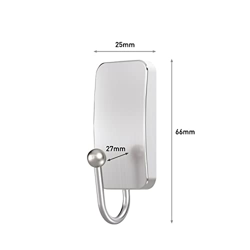 Image of Command Small Brushed Nickel Wall Hook, 2 Hooks and 4 Strips, Damage-Free Hanging with Adhesive, No Tools Great for Hanging Home Decor, Holds up to 1 lb