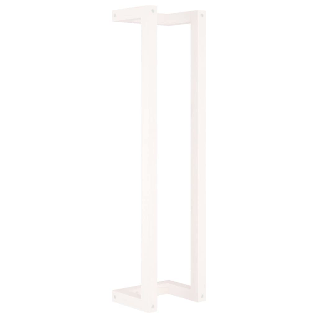 Porte-serviettes en pin massif Blanc 23 x 18 x 90 cm