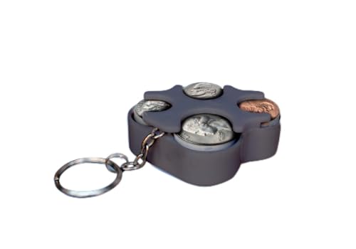 Key Chain Coin Holder Organizer Assorted Colors (Silver)