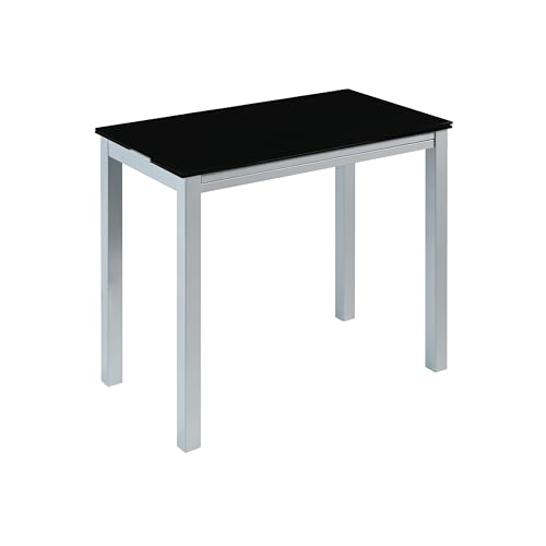 Mommahome Mesa De Comedor Y Cocina, Extensible Y Plegable, Mesa Moderna, Color Negro Plata. Londres, Cristal Templado Metal, Medidas 95x55 95x76 Cm Mommahome Mesa De Comedor Y Cocina, Extensible Y Plegable, Mesa Moderna, Color Negro Plata. Londres, Cristal Templado Metal, Medidas 95x55 95x76 Cm