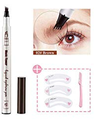 Eyebrow Tattoo Pen, Waterproof Microblading Tattoo Eyebrow Pencil with a Micro Fork Tip Applicator Creates Natural Looking Brows Effortlessly and Stays on All Day for Eyes Makeup (02# Brown)