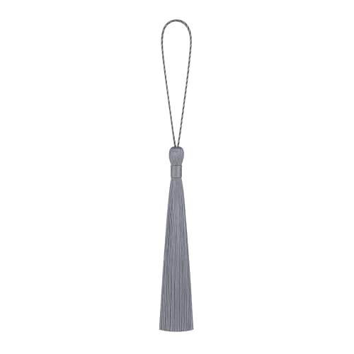 Image of Mandala Crafts Small Steel Gray Bookmark Tassels - 100 Bulk Silky Mini Craft Tassels with Loops for Bookmarks, Jewelry Making, Graduation Decorations, and Keychains