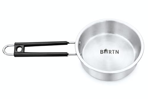Image of Premium Hindalium Silver Saucepan for Tea /Milk /Water | Non-Toxic, Non-Reactive Metal | Pure Hindalium Aluminium Heavy Base Fast Heating Milk Pot & Tea Pan Cookware for Multipurpose Uses | 800 ML