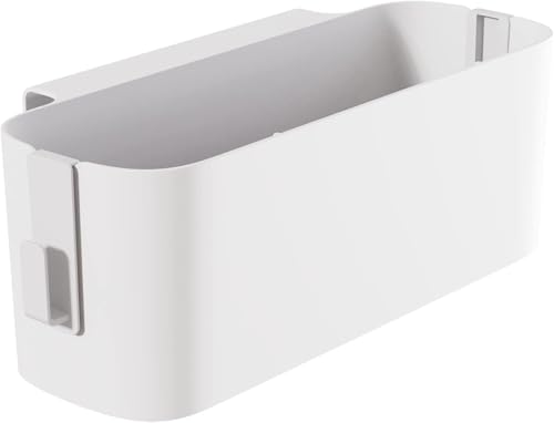 Ruikcoll Weiß Bett Organizer zum Einhängen, Hängekörbe mit 2 Abnehmbarer Haken, Robuste Nachttisch Caddy,Wohnheim, für Familie Büro