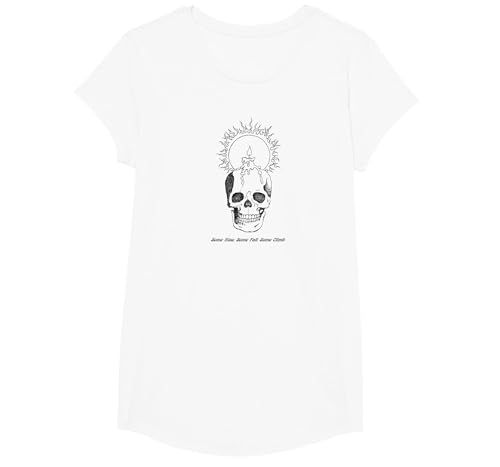 Grateful Dead Ice Nine Lyrics Move Me Brightly T-Shirt, Girls, White, Large