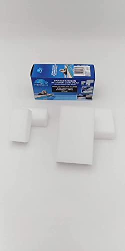 Planet Pool Éponges Magique Nettoyantes - Spécial Ligne d'eau Et Skimmer Piscine - Efface Taches et Marques - Boite de 4 éponges Non abrasives - Fonctionne Aussi pour Mobilier Jardin Auto Moto Jardin Cover
