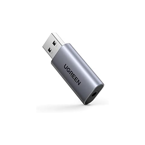 UGREEN USB Externe Soundkarte 2 in 1 USB auf 3,5 mm Buchse Klinken Audio Adapter USB zu Klinke, für Windows, Mac, Linux, kompatibel mit Headset Laptop PS4 Raspberry Pi usw Cover