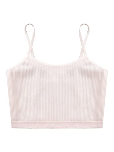 FEESHOW Kids Girls Dance Crop Tops Spaghetti Straps Sports Yoga Bras Vest Seamless Training Vest Underwear3