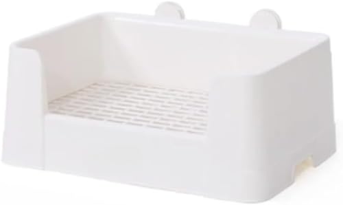 Aoasious ウサギ用トイレ 小動物用 ハムスター対応 分離式 ケージ内飛散防止 トイレトレー お手入れ簡単 掃除しやすい 取り外し可能 ピンク (ホワイト)