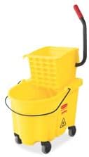Wave Brake Side Press Mop Bucket, Yellow