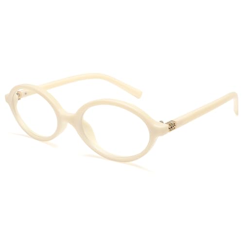 Image of Dollger Oval Blue Light Glasses for Women Men Fashion Retro 90s Small Frame Computer Glasses