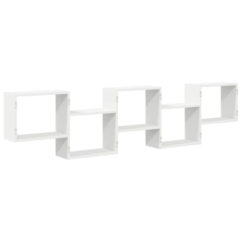 Estantería de pared premium de madera robusta y acabado blanco minimalista 7