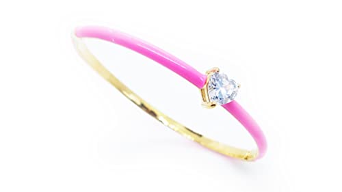 Bracciale rigido Bangle Smaltato (Rodiato Oro – Azzurro)