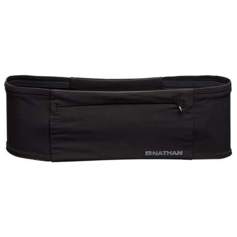 Nathan Zipster Max Running Belt. Bounce Free Waist Pack. Extra Large Zipper Pocket in Front for all Phones. 4 Pockets Total Fanny Pack Cover