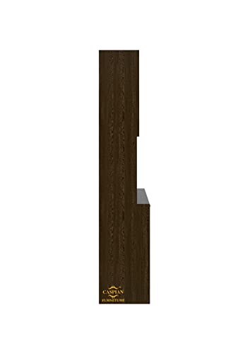 Image of CASPIAN Multipurpose Wooden Cabinet (Coffee Brown) | Glass Door Showcase | Engineered Wood | Use as Bookshelf & Kitchen Crockery Unit | for Bedroom, Living & Study Room, Home & Office