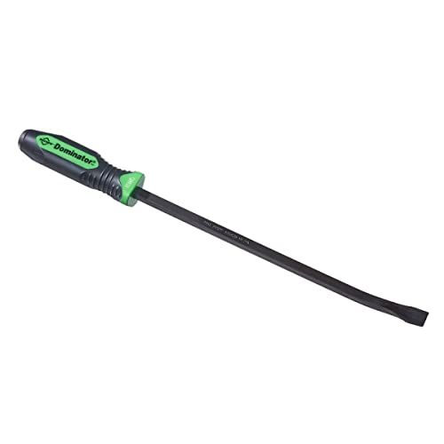 Image of Mayhew Tools 14114GN Dominator Pro Pry Bar, Green, 17 inch Curved | Fully Heat-Treated Steel, Strikeable Cap & Shock-Absorbing Ergonomic Handle