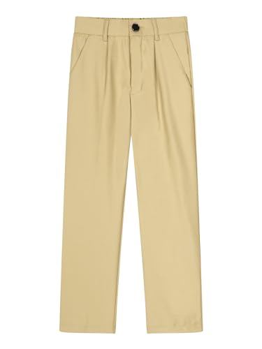 CHICTRY Boys School Uniform Pants Kids Formal Long Pants Solid Color Suit Pants Chino Pants3
