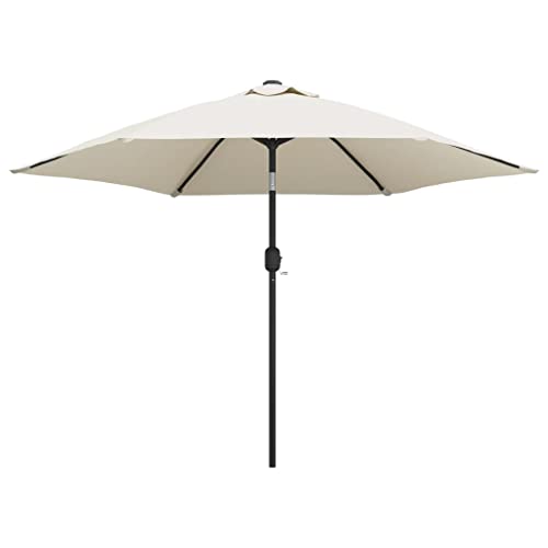 vidaXL Sonnenschirm 3 m Sandweiß Strandschirm Ampelschirm Gartenschirm Schirm