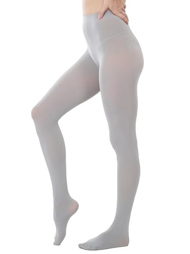Image of HeyUU Women's 80D Ultra Soft Opaque Tights, High Waist Solid Color Footed Pantyhose with 29 Colors