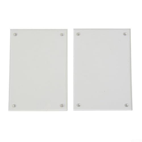 Jotekonoby Transparent Acrylic Magnetic Photo Frame 3+3mm Thick Desktop Display Stand for Poster or Picture, Dual-Sided Clear Block with 4 Corner Magnets, Landscape or(6x9cm)