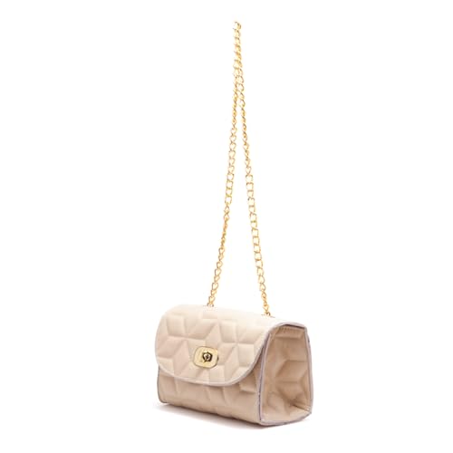 Bolsa Feminina Pequena Transversal Alça Corrente Clutch Mini Bag Bolsa Balada (Bege)