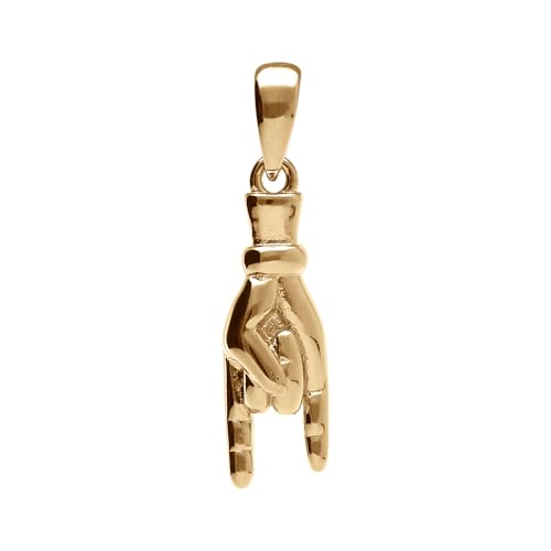Pendentif plaqué or main porte bonheur italien à porter au quotidien