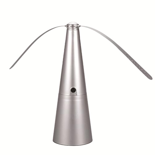 Befoore Ventilador Repelente de Moscas for mesas: matamoscas silencioso, Recargable por USB y con aspas holográficas. Ahuyenta Las Moscas de la Comida.(Silver)