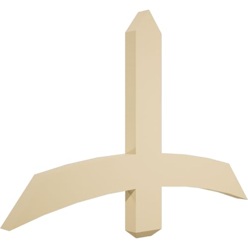 36"W x 24"H x 2"D x 4"F, 16/12 Pitch, Bellingham Signature Urethane Gable Bracket, Primed Tan