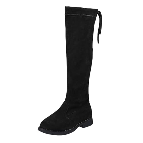 Girl's Knee High Riding Boots Fashion Comfortable Round Toe Winter Boots Low Heel Long Boot School Shoes