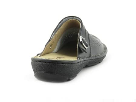 Zapatillas Sanitarias Mujer con Parte Superior Calada Cerrada Tira Ajustable Suela Flexible Ligeras Cómodas Negro Talla 37