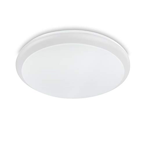 SOLLA Plafondlamp waterdicht IP54, 18W 1260lm, natuur wit 4000K, inbouwmontage, ronde LED-plafondlamp voor lounge, badkamer, thuiskantoor, buiten veranda en meer