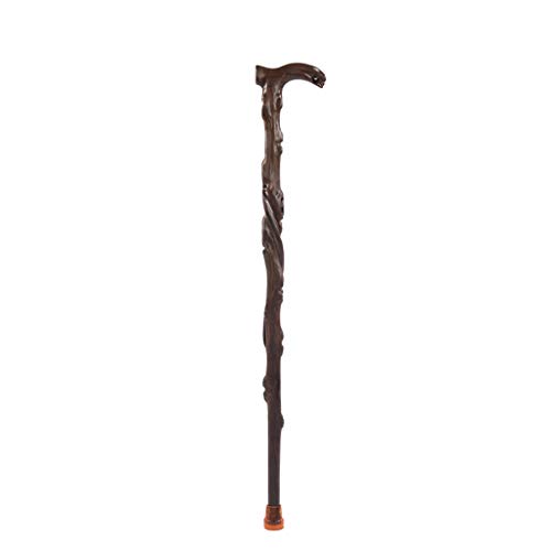 Bastones de madera para ancianos, bastón de anciano, bastón de tallado de madera, bastón de aliso negro, bastón de anciano, bastón en forma de T, muletas antideslizantes para ancianos