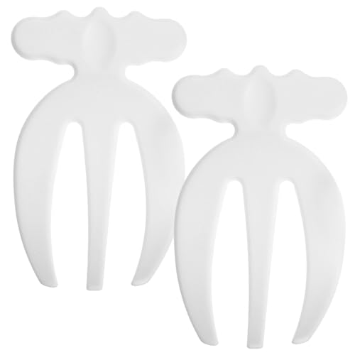 LABRIMP Tenedores para Ensalada De Plástico Reutilizables Blancos, Tamaño Pequeño, Herramienta Ergonómica para Mezclar Frutas y Verduras En Cocina y Comedor, Pack 2 Piezas