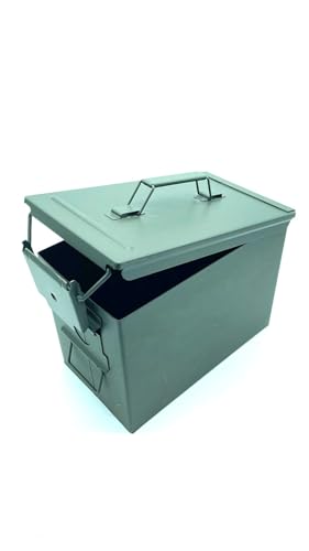 Caja de Municiones de Metal Estanqueidad Caja de Almacenamiento Ammo Box, Verde - 50CAL