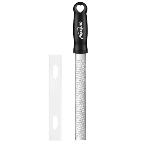 Hoenjuno Premium Zester Reibe mit Rasiermesserscharfe Edelstahlklinge für Parmesan, Zitronen, Muskatnuss und so weiter, spülmaschinenfest Zester