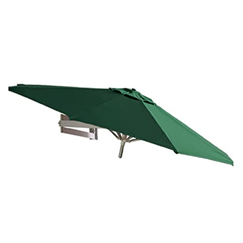 LBONG Wall mounted Parasol Patio Umbrella Sun Canopy Umbrella Garden Patio Sunshade Outdoor Wall Umbrella With Adjustable Pole For Garden Balcony Yard(2.5m(8.2ft),Dark Green)