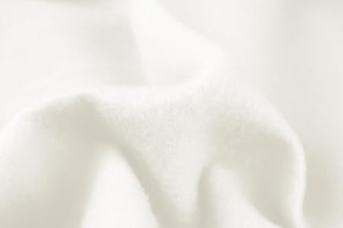سويت شيرت بغطاء للرأس بقصة واسعة للنساء والرجال للأزواج من سافرسيور، سويت شيرت صوف سادة بيسيك بغطاء للرأس، لون أبيض، مقاس S، موديل 3755-bai-S