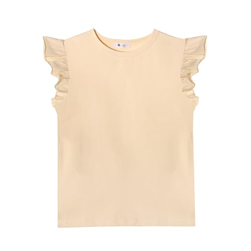 KAKU NANU Camiseta Niña Amarilla Amiseta Manga Corta Lisas Top 7 8 Años