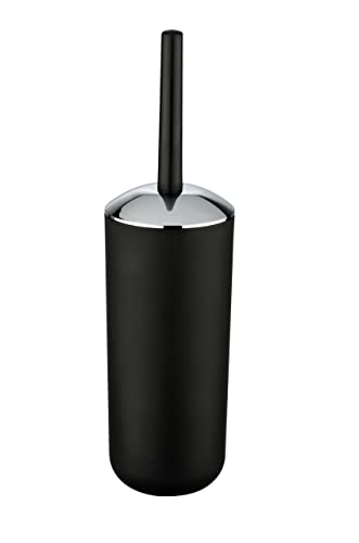 WENKO WC-Garnitur Mod. Brasil, hochwertiger BĂŒrstenhalter mit mattierter OberflĂ€che aus bruchsicherem Kunststoff, BPA-frei, ideal fĂŒr Bad & GĂ€ste WC, inklusive ToilettenbĂŒrste, Ă 10 x 37 cm, Schwarz