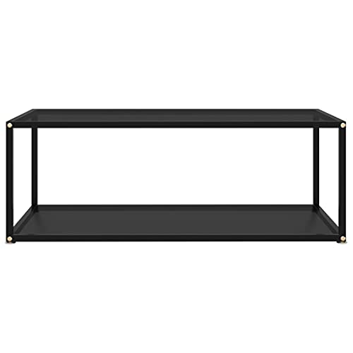 Coffee-Table-BlackOffice-Tea-DeskLiving-Room-Center-TableDining-TableRectangle-TableFeatures-2-LayersAssembly-RequiredUsed-as-a-Den-Office-Room-394x197x138-Tempered-Glass Coffee Table BlackOffice Tea DeskLiving Room Center TableDining TableRectangle TableFeatures 2 LayersAssembly RequiredUsed as a Den Office Room 394x197x138 Tempered Glass