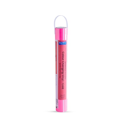 Image of Itsy Bitsy Colour Changing Adhesive Vinyl Cold Neon Pink to Red,12inchx2ft,1 Roll|for Home Kitchen, Cabinet Furniture,Table Top,Car Wrap Sheet,Wallpaper,Waterproof Vehicle Sticker
